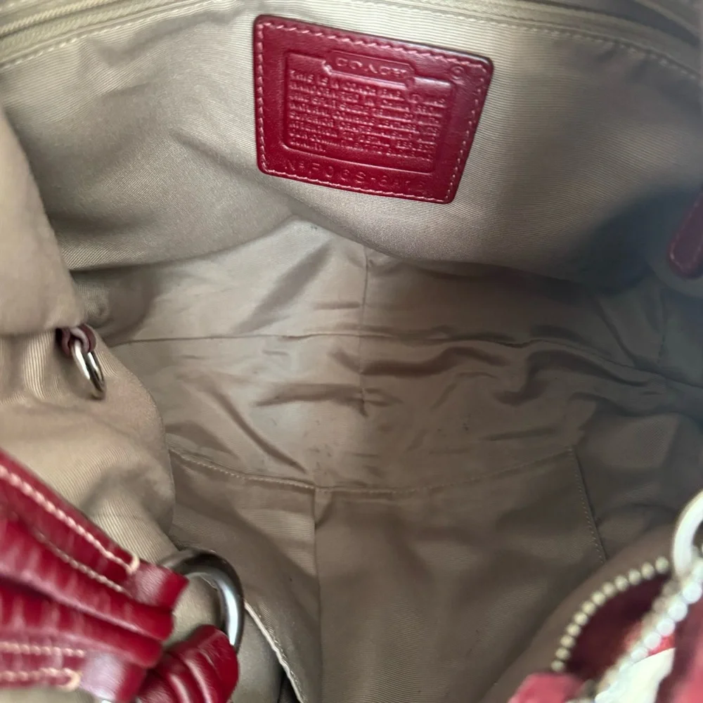 Vintage Coach Soho Red Suede Hobo Shoulder Bag - Picture 15 of 15